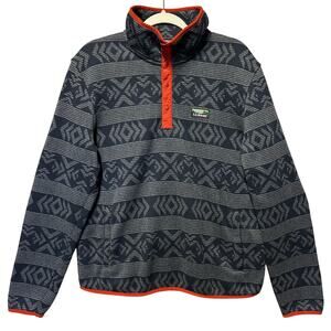 L.L. Bean Men’s Fleece Pullover Grey Pattern Size Large